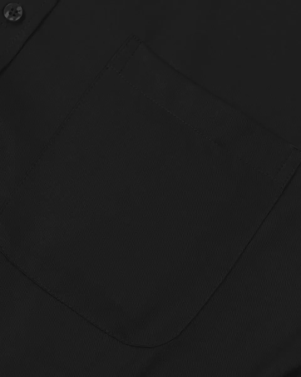 Alimens & Gentle Black Mens Long Sleeve Button-Down Shirt | Wrinkle-Free Flex Fabric for Formal & Casual Wear - view 6