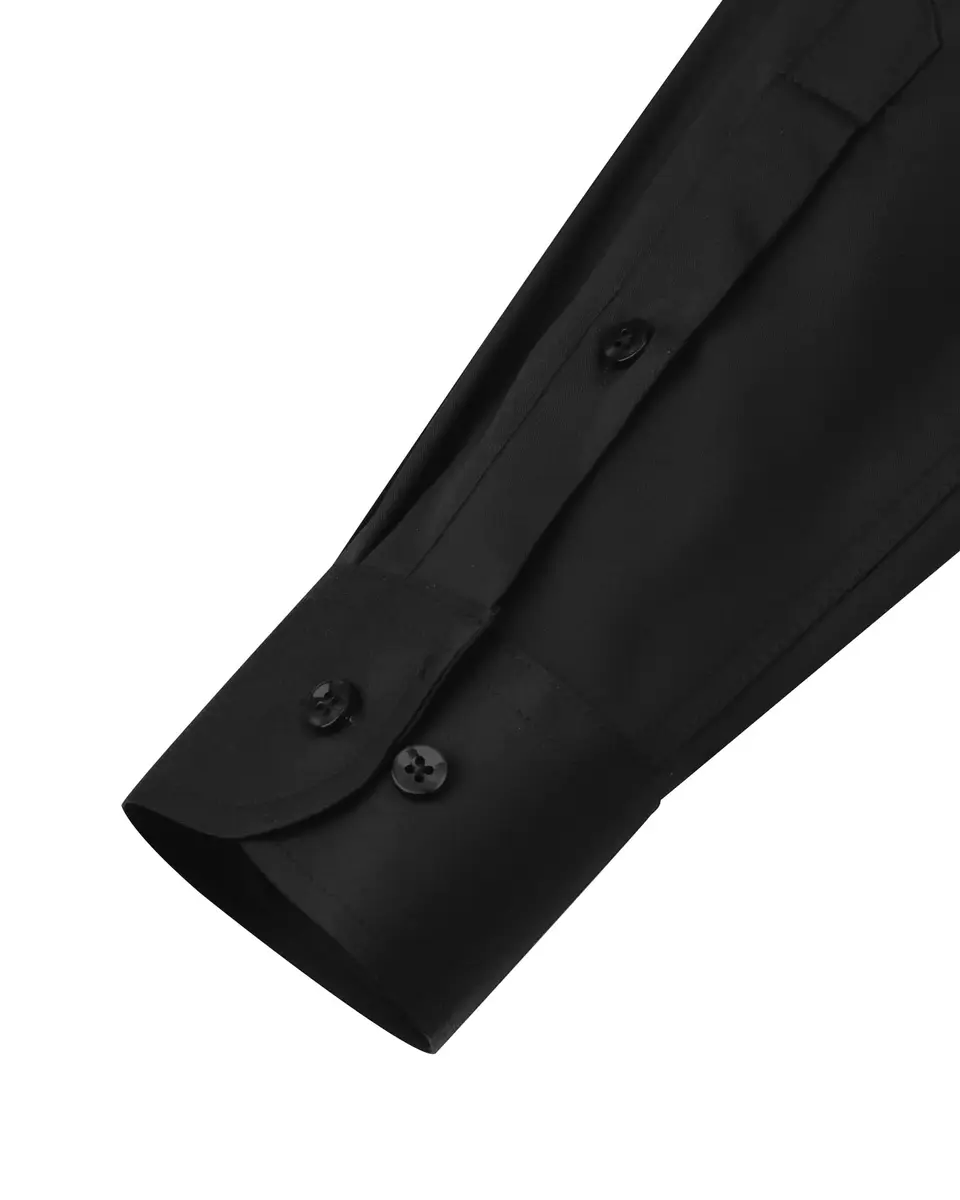 Alimens & Gentle Black Mens Long Sleeve Button-Down Shirt | Wrinkle-Free Flex Fabric for Formal & Casual Wear - view 7