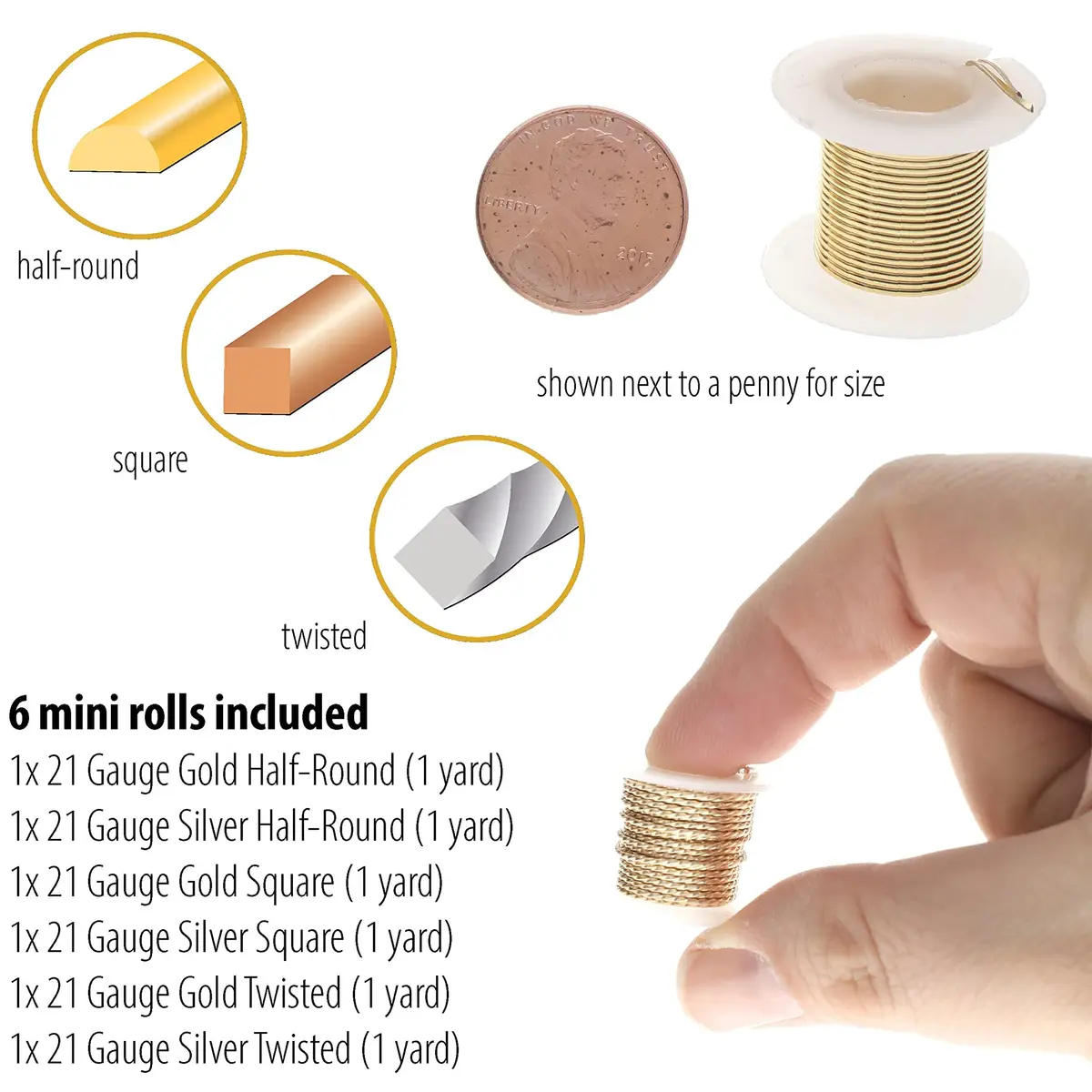 The Beadsmith Craft Wire Assortment - Tarnish-Resistant Copper Wire for Jewelry Making, 21 Gauge, 6-Pack, 12 Yds Total | Medium Temper Wire for Crafts - view 4