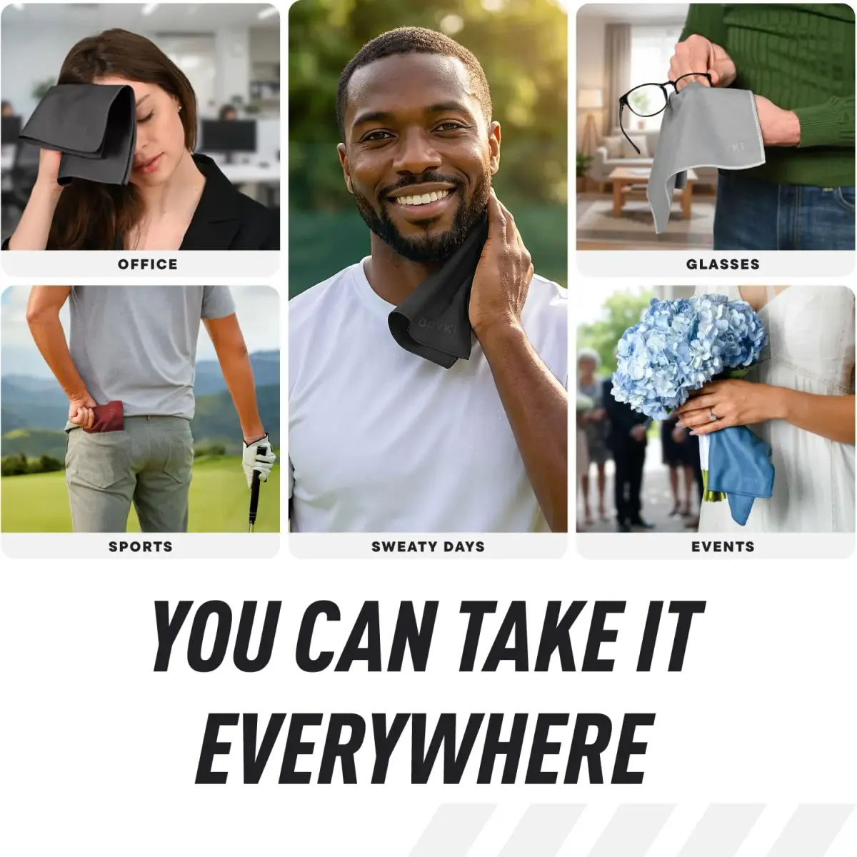 DRYKI Pocket-Sized Sweat Towels 25cm x 25cm (10" x 10") | Absorbs 7x More, Dries 10x Faster - view 8