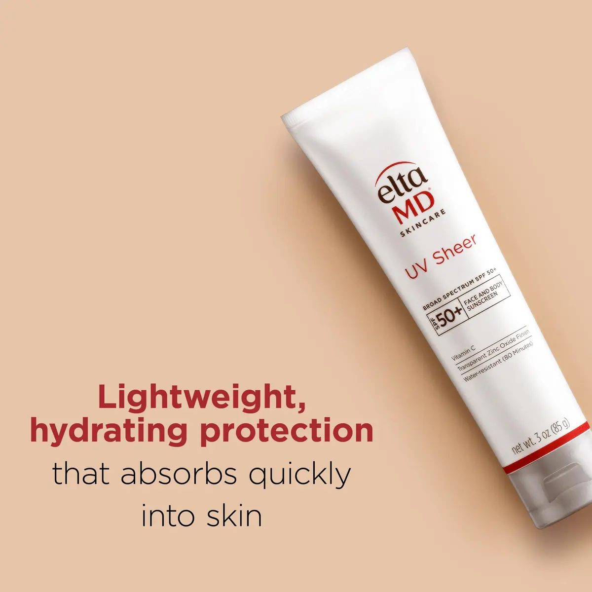 EltaMD UV Sheer Sunscreen SPF 50+ - Face & Body, Oil-Free, No White Cast, Zinc Oxide Formula, 85g (3 oz) | Hydrating - view 2