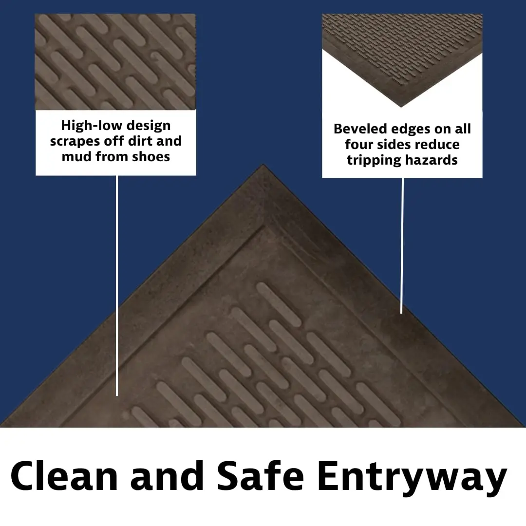 Notrax Soil Guard™ Rubber Scraper Entrance Mat 4' x 6' | Heavy-Duty Weatherproof Rubber Mat - view 4