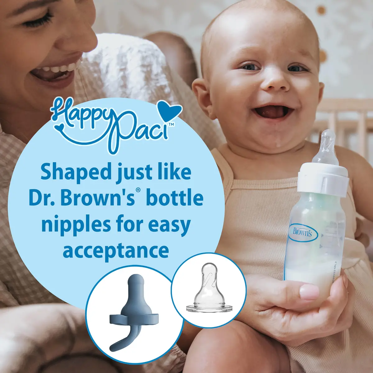 Dr. Brown's HappyPaci Silicone Pacifier 3-Pack | Soft, Safe, and Easy to Clean - view 3