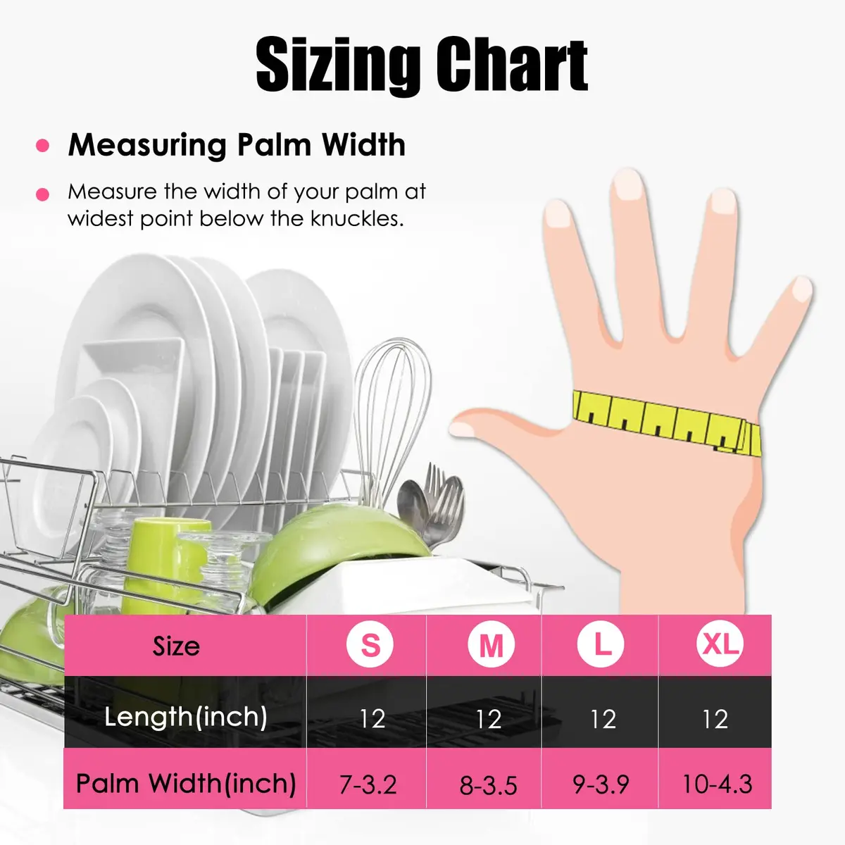 IUCGE Rubber Gloves Dishwashing 4 Pairs | Reusable Household Cleaning Gloves (Medium, Blue+Pink) - view 6