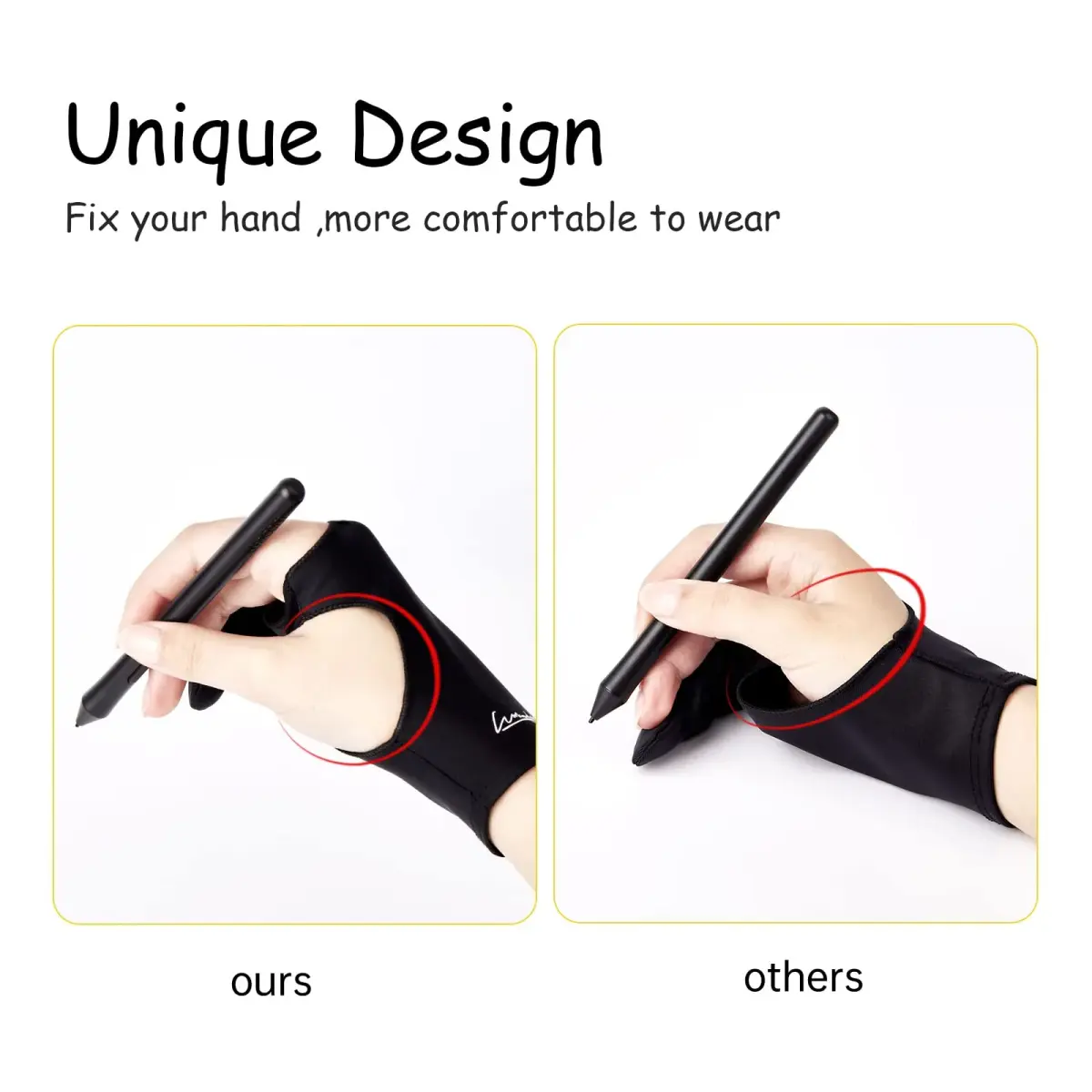 WooKoudai Digital Drawing Glove 2 Pack, Medium | Smudge Guard for Artists - view 2