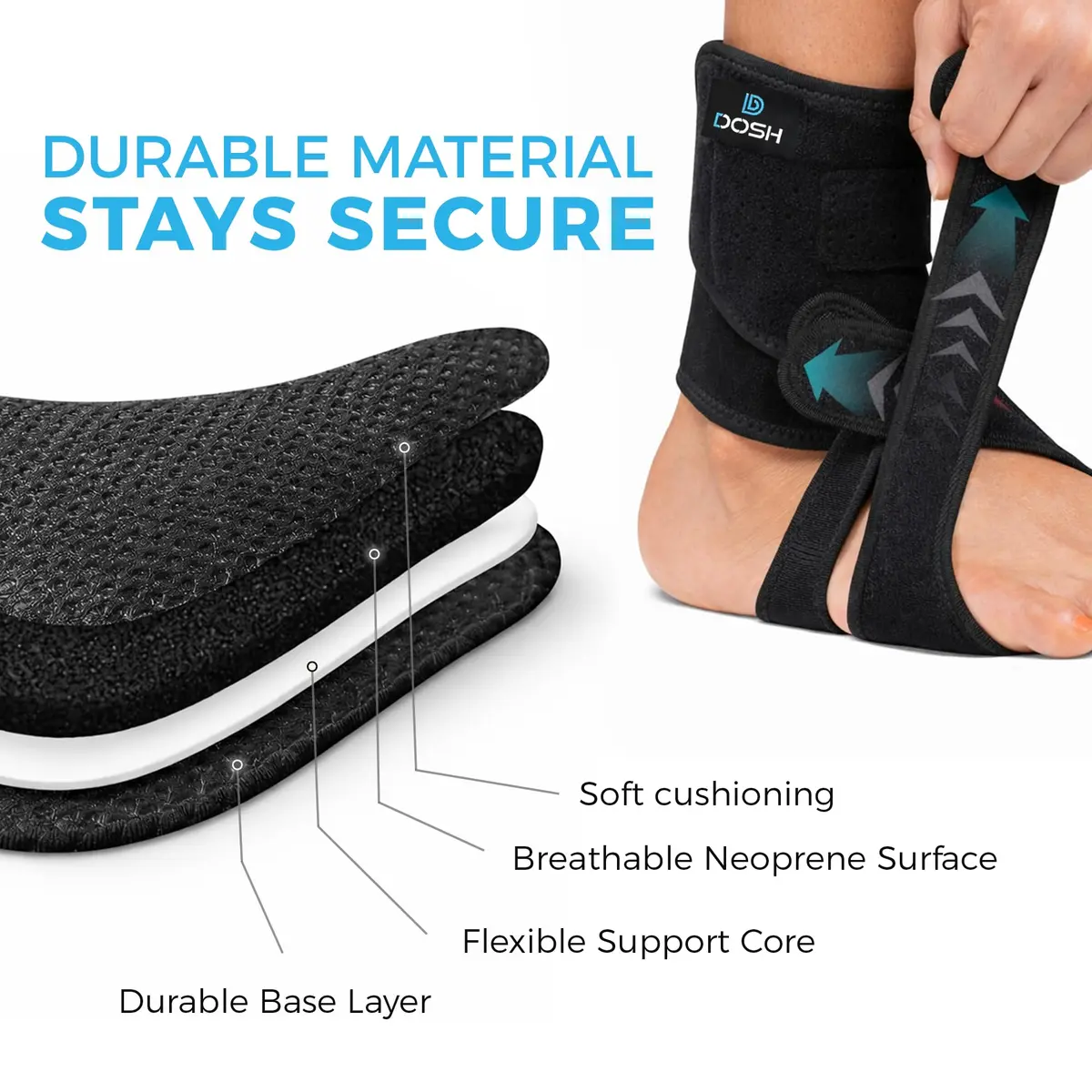 Dosh Right AFO Foot Drop Brace for Walking - Soft Ankle Foot Orthosis 10.16 cm (4 Inches) Length | FDA Approved Consumer Device - view 5