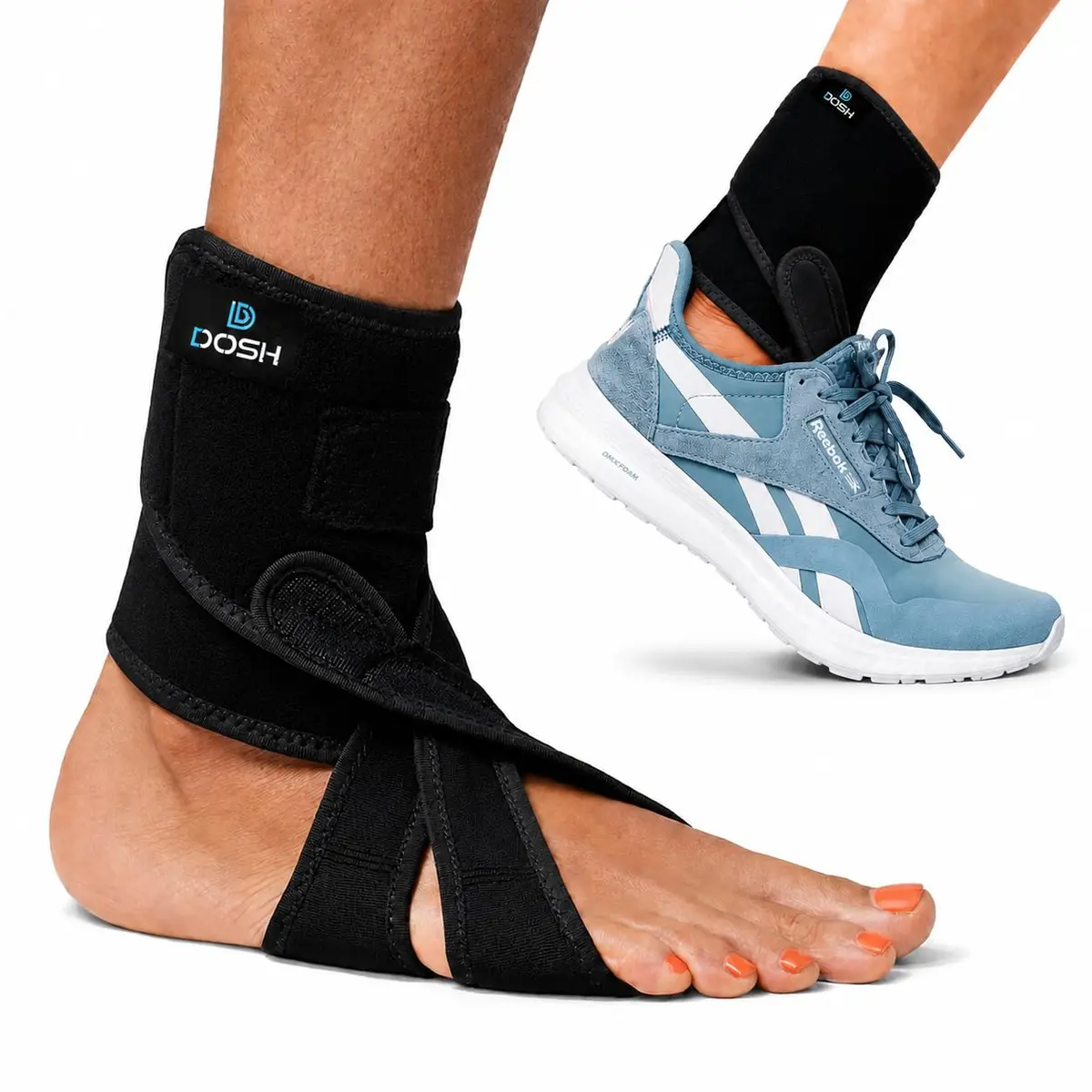 Dosh Right AFO Foot Drop Brace for Walking - Soft Ankle Foot Orthosis 10.16 cm (4 Inches) Length | FDA Approved Consumer Device - main product image