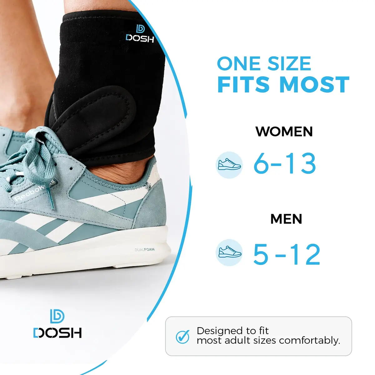 Dosh Right AFO Foot Drop Brace for Walking - Soft Ankle Foot Orthosis 10.16 cm (4 Inches) Length | FDA Approved Consumer Device - view 2