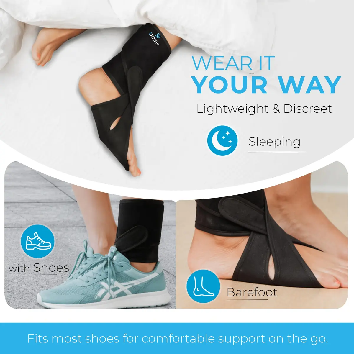Dosh Right AFO Foot Drop Brace for Walking - Soft Ankle Foot Orthosis 10.16 cm (4 Inches) Length | FDA Approved Consumer Device - view 3