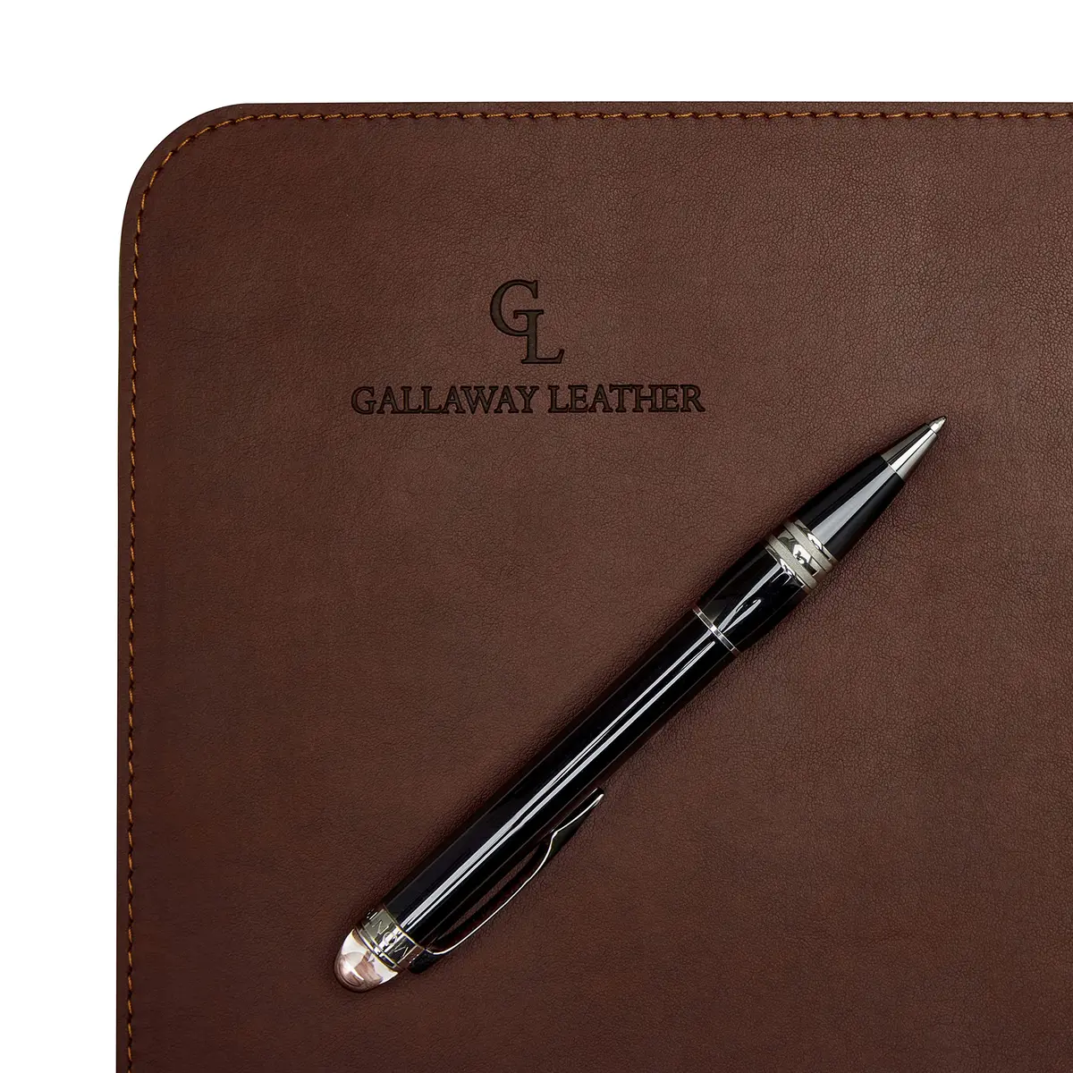 Gallaway Leather Desk Mat - Medium 61cm x 35.5cm (24" x 14") Dark Brown | Smooth PU Leather Writing Pad with Non-Slip Felt Base - view 6