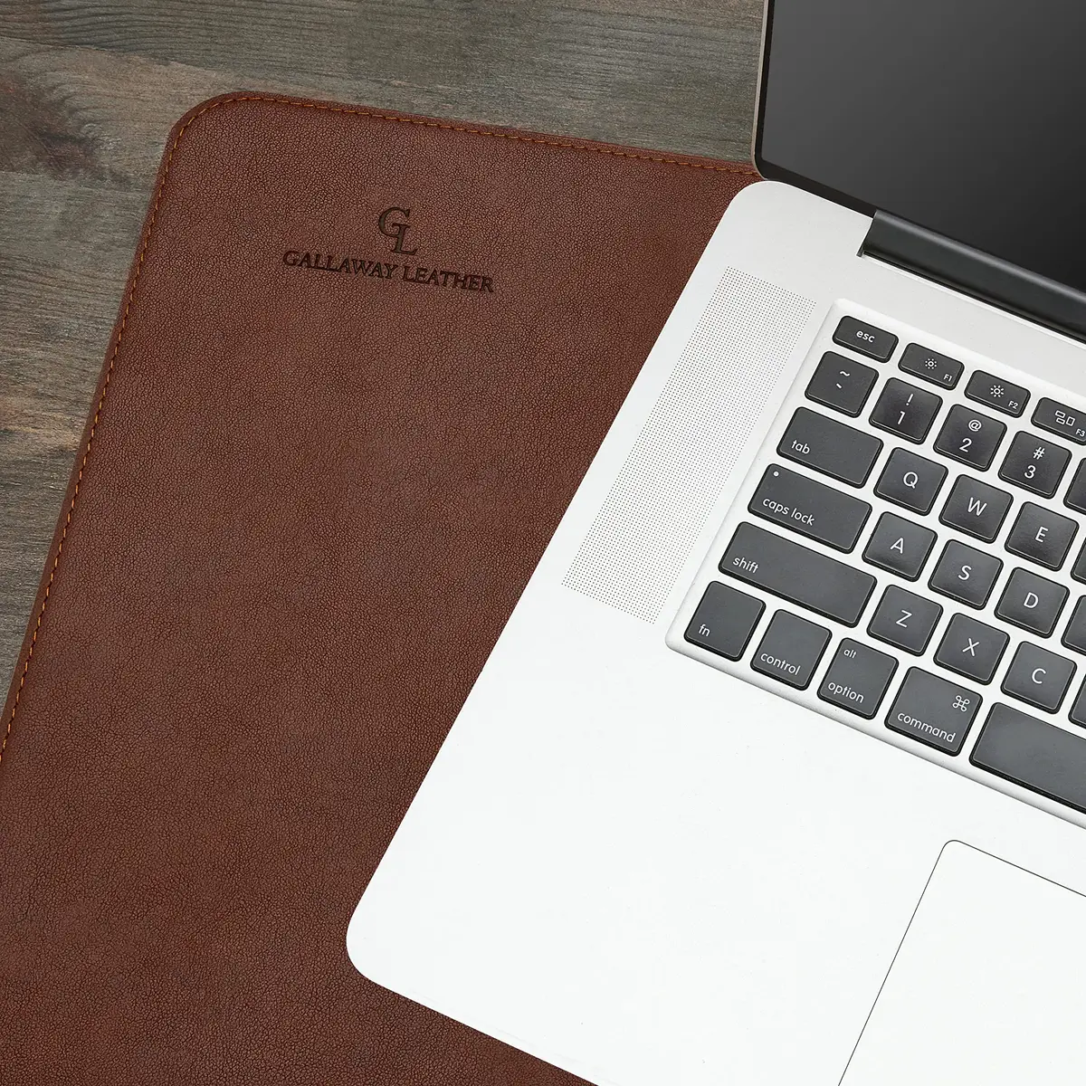 Gallaway Leather Desk Mat - Medium 61cm x 35.5cm (24" x 14") Dark Brown | Smooth PU Leather Writing Pad with Non-Slip Felt Base - view 8