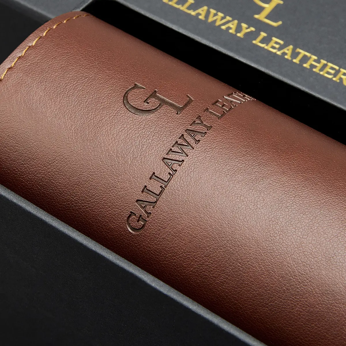 Gallaway Leather Desk Mat - Medium 61cm x 35.5cm (24" x 14") Dark Brown | Smooth PU Leather Writing Pad with Non-Slip Felt Base - view 2