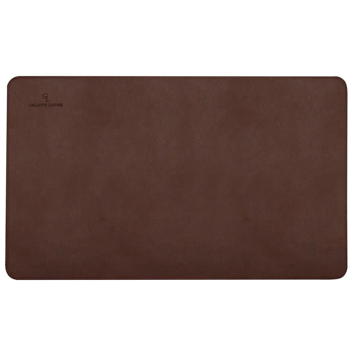 Gallaway Leather Desk Mat - Medium 61cm x 35.5cm (24" x 14") Dark Brown | Smooth PU Leather Writing Pad with Non-Slip Felt Base - view 4