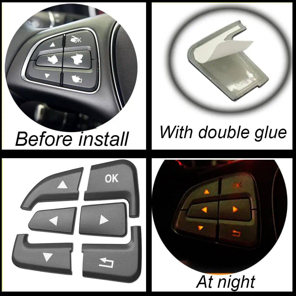 Angelguoguo Steering Wheel Button Cover for Mercedes Benz A B CLA GLA GLE CLS SLC SL Vito Class | Durable ABS Fitment - view 3