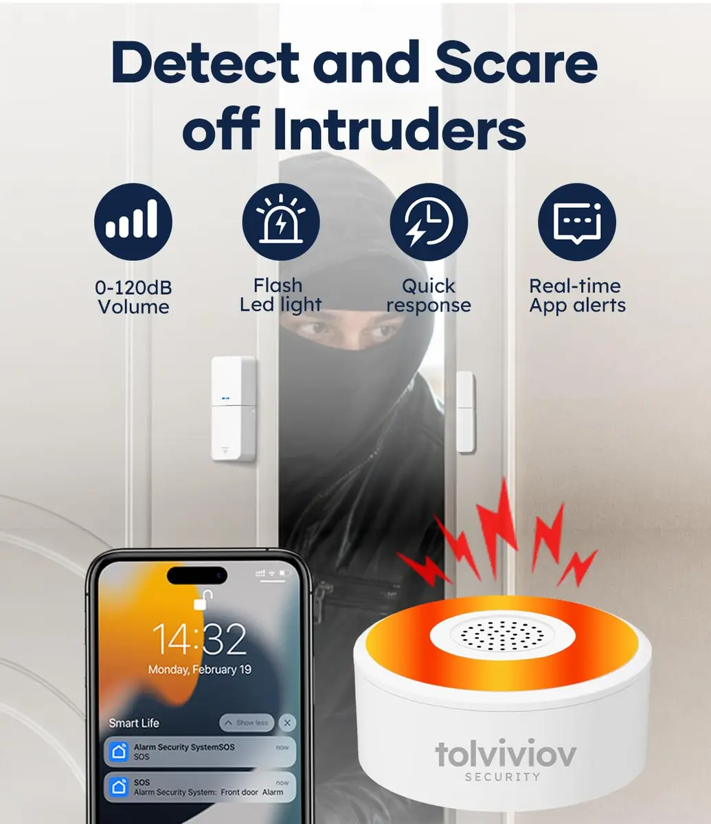 tolviviov WiFi Home Security System 12-Piece Wireless Alarm Kit with Hub | Smart Home Security System - view 2