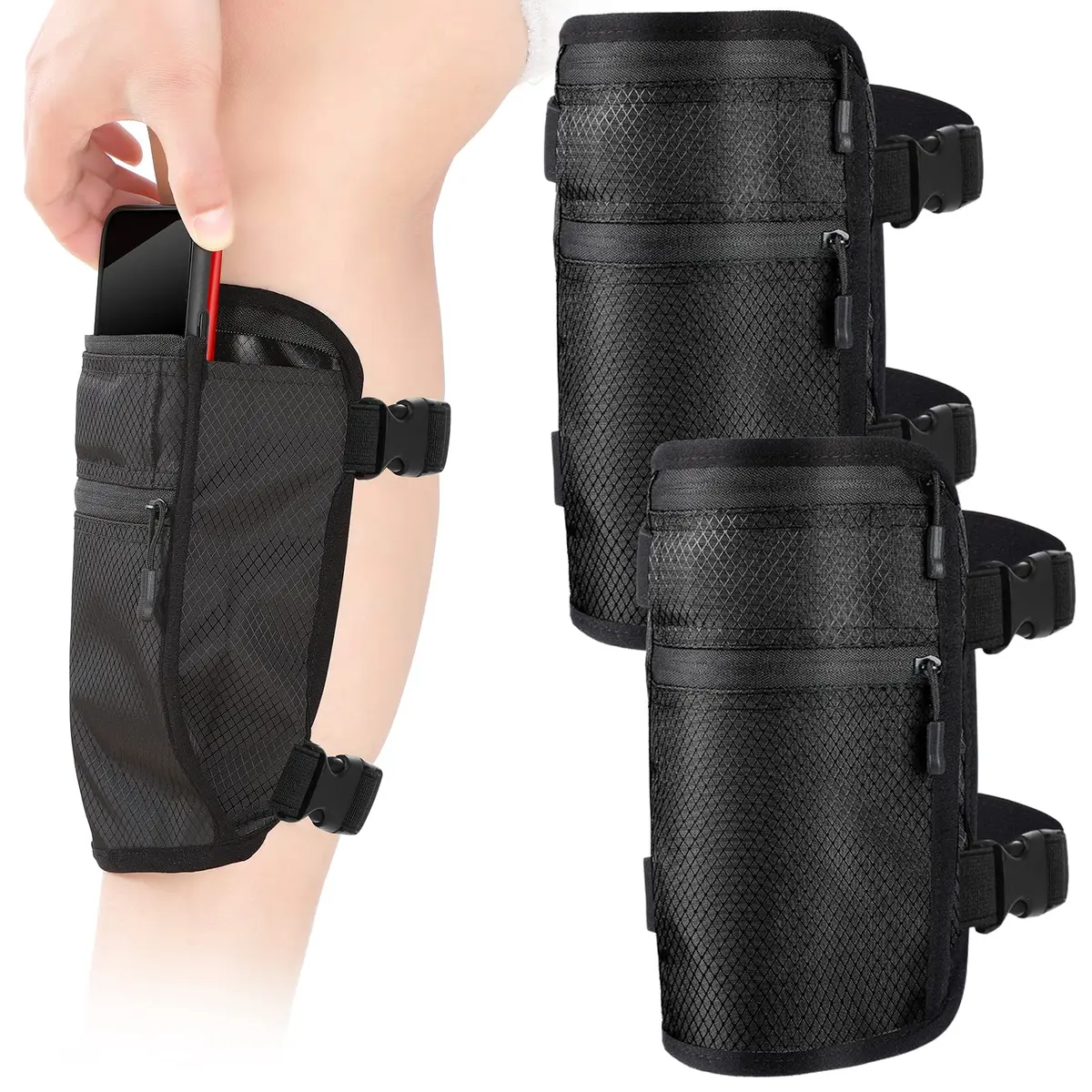 Xuniea Black Leg Phone Holder Pouch 28 cm (11 inches) | Secure Fit for Active Lifestyles - main product image