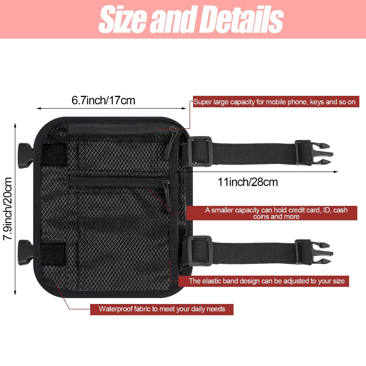 Xuniea Black Leg Phone Holder Pouch 28 cm (11 inches) | Secure Fit for Active Lifestyles - view 2