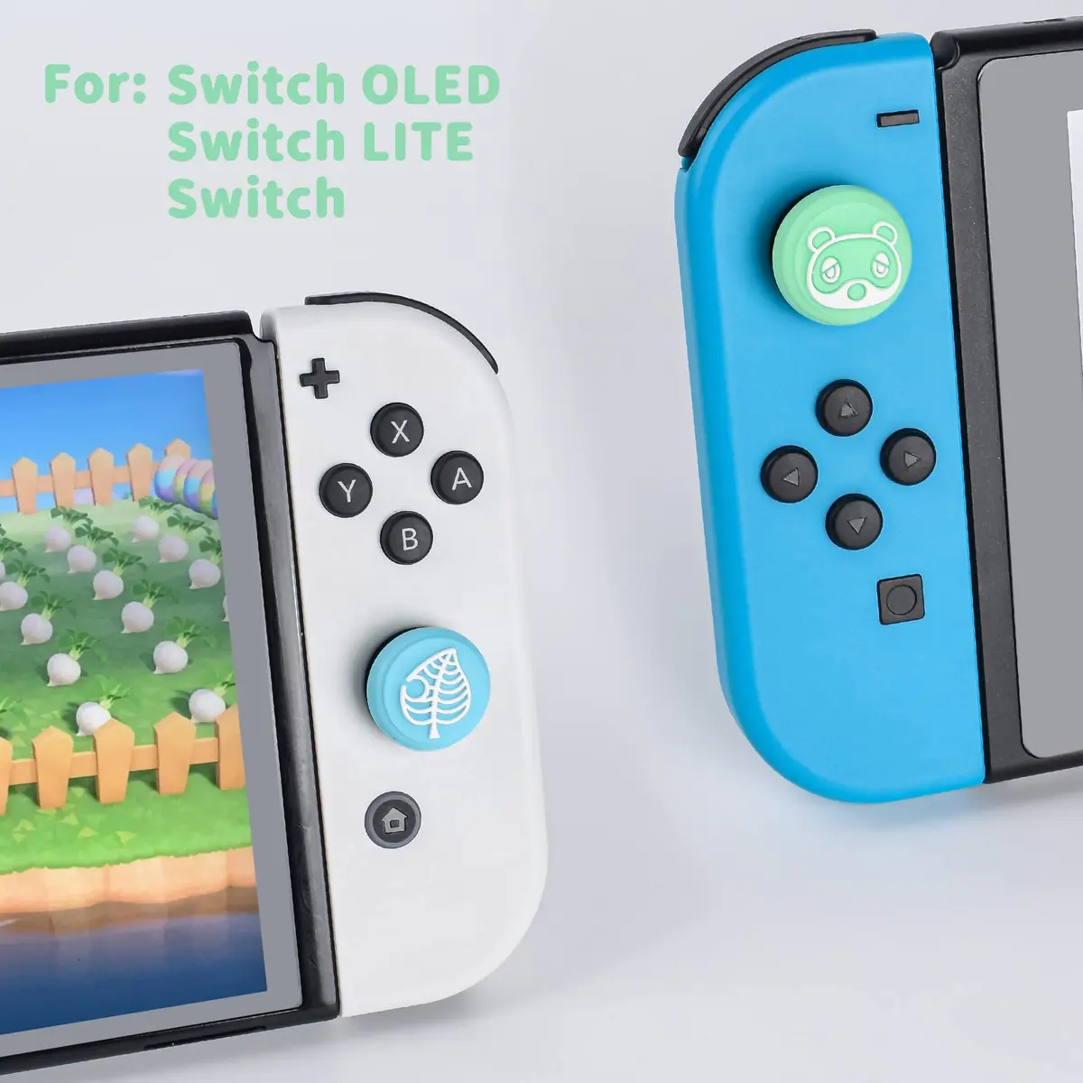 DLseego Animal Crossing Thumb Grips Caps for Switch OLED/Switch Lite Joystick | Cute Bear & Leaf Silicone Cover (Switch/OLED/Lite) - view 5