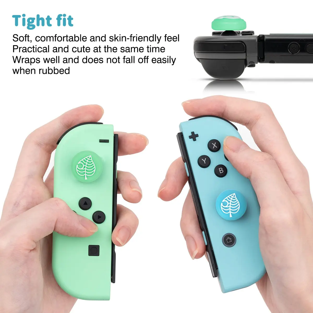 DLseego Animal Crossing Thumb Grips Caps for Switch OLED/Switch Lite Joystick | Cute Bear & Leaf Silicone Cover (Switch/OLED/Lite) - view 6