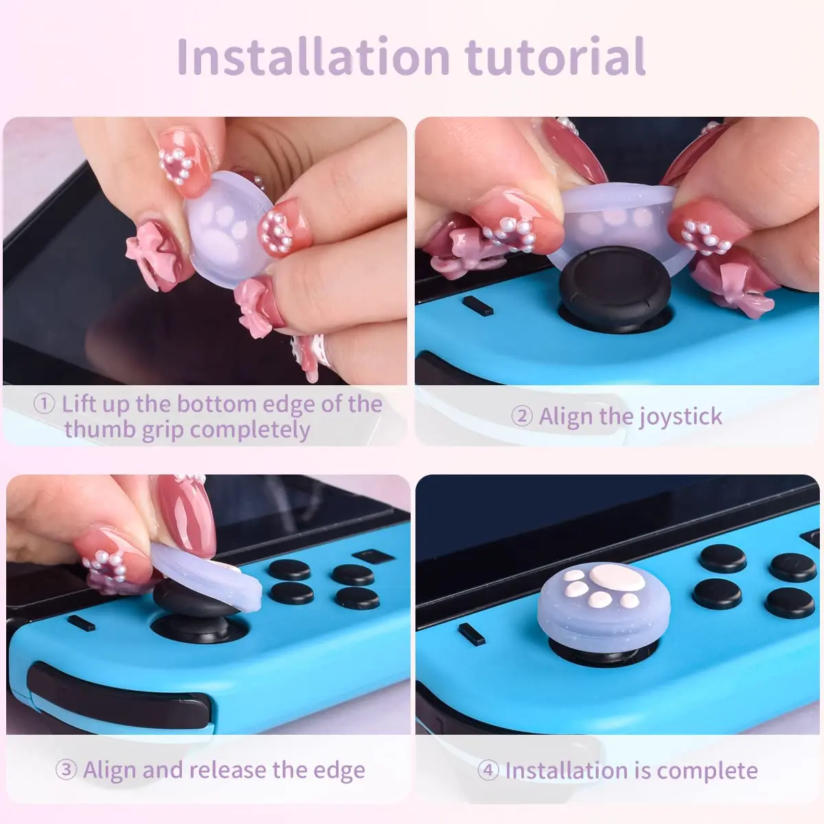 DLseego Animal Crossing Thumb Grips Caps for Switch OLED/Switch Lite Joystick | Cute Bear & Leaf Silicone Cover (Switch/OLED/Lite) - view 7