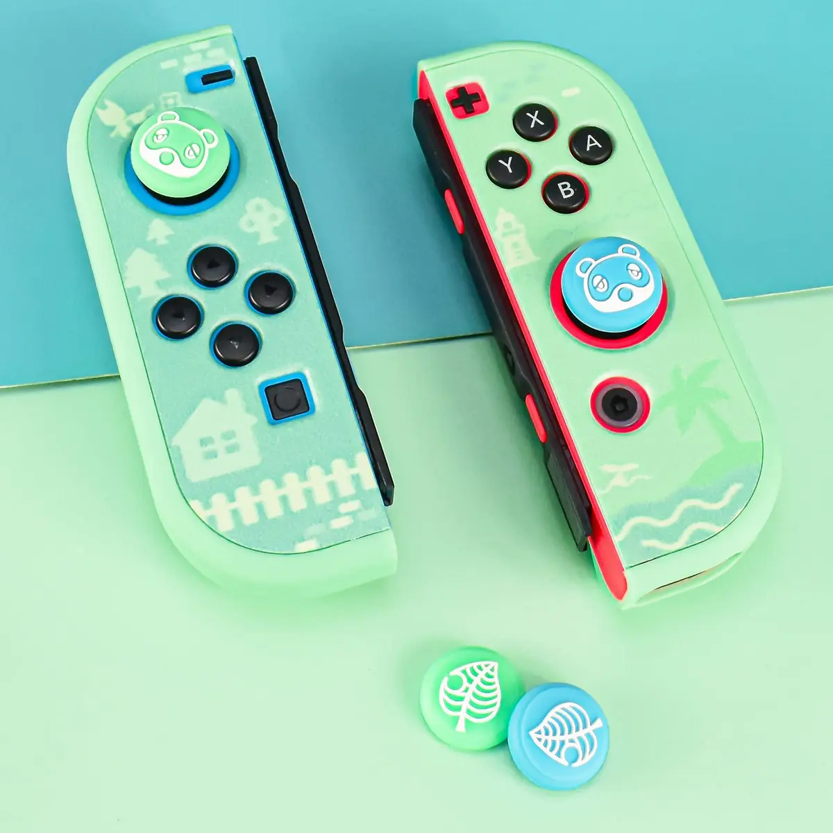 DLseego Animal Crossing Thumb Grips Caps for Switch OLED/Switch Lite Joystick | Cute Bear & Leaf Silicone Cover (Switch/OLED/Lite) - view 3