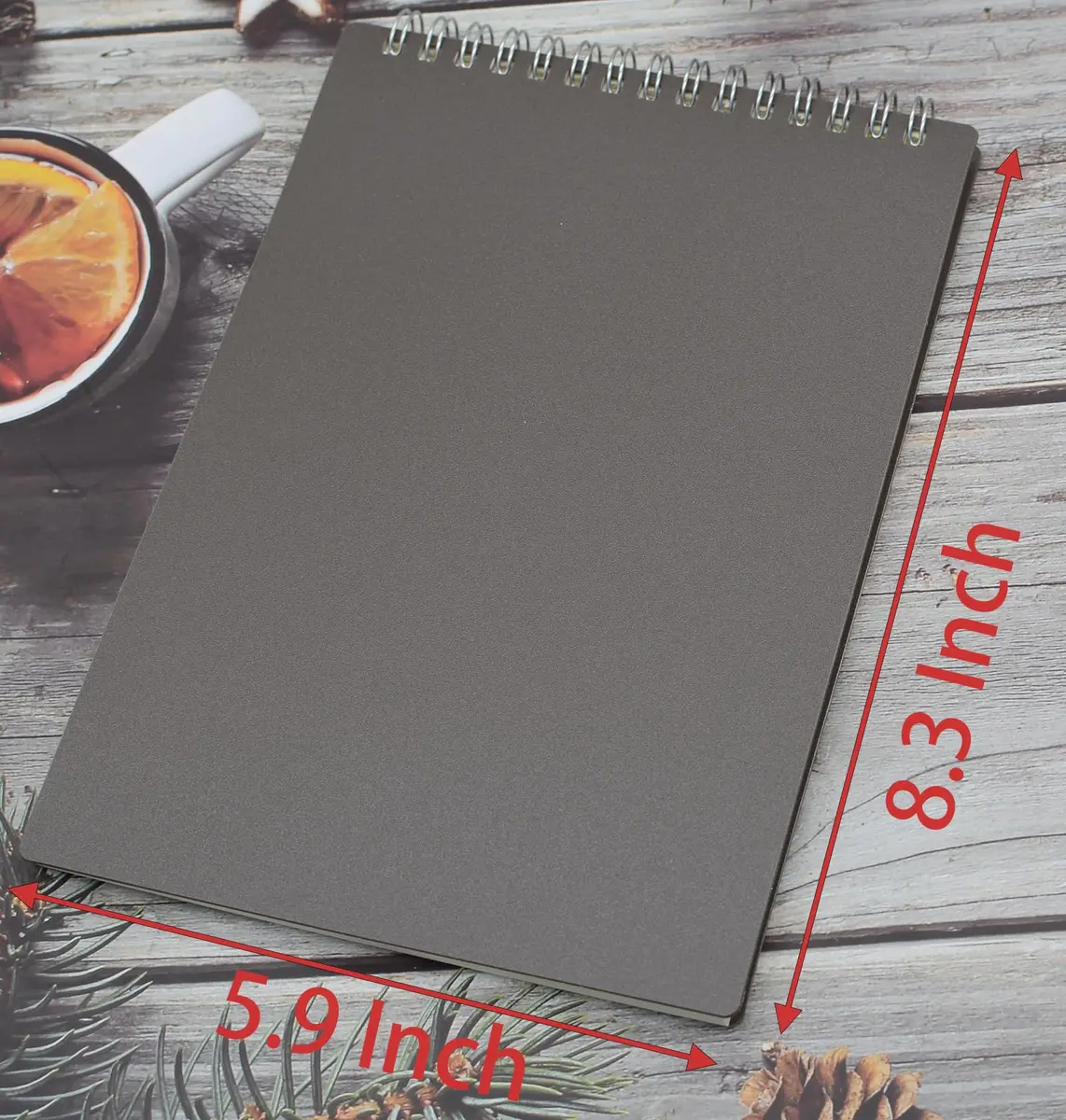 Yansanido Top Bound Spiral Notebook 4 Pack | A5 Size Thick Plastic Hardcover 7mm College Ruled Paper - view 7