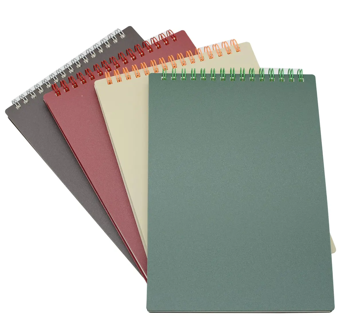 Yansanido Top Bound Spiral Notebook 4 Pack | A5 Size Thick Plastic Hardcover 7mm College Ruled Paper - view 2