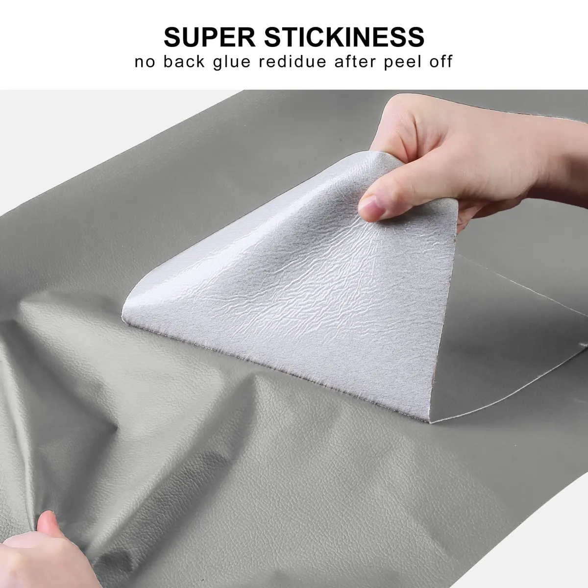 YAFLC Grey Self-Adhesive Leather Repair Patch 10cm x 160cm (4" x 63") | Strong PU Leather Tape for Furniture & Auto - view 2