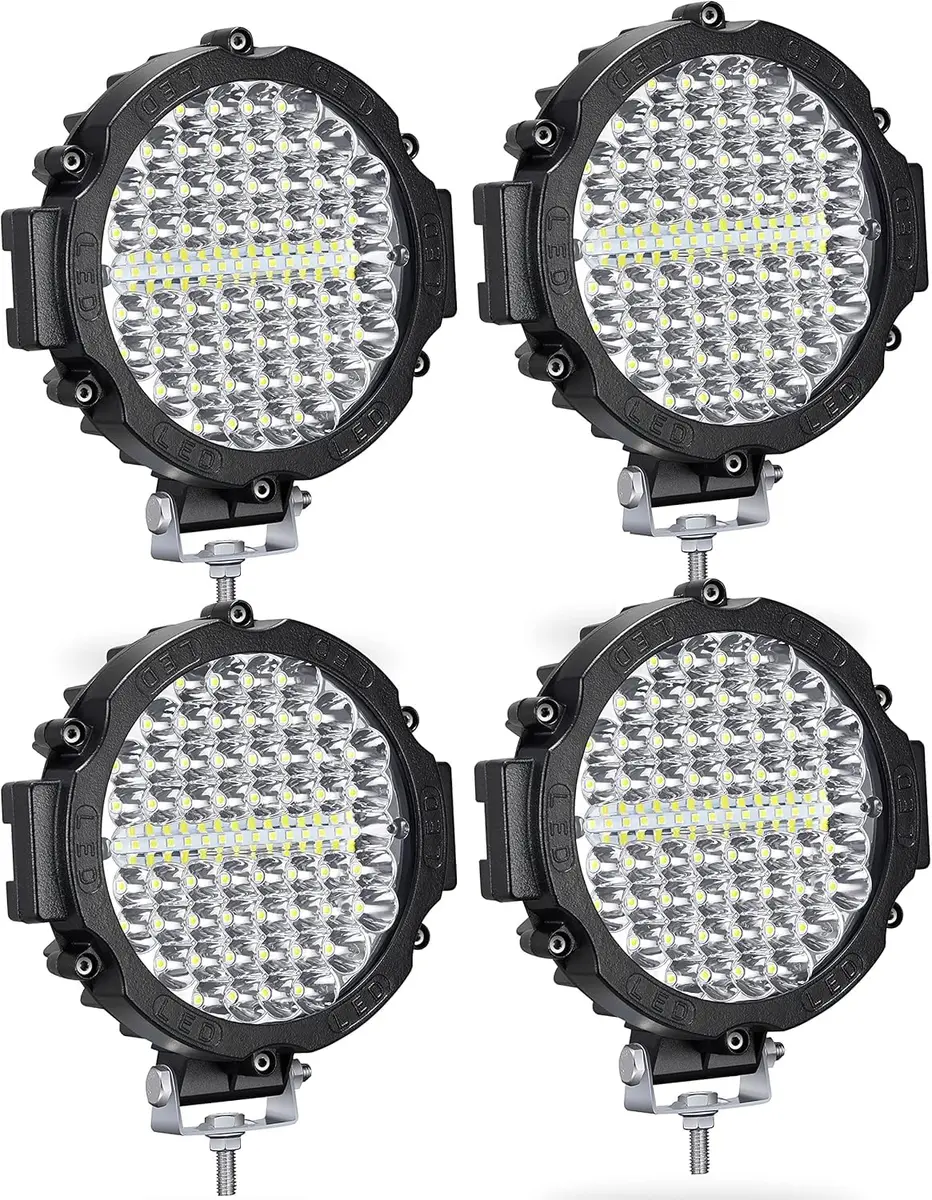 SAN YOUNG 7 Inch Round LED Off Road Lights 210W | Bright 10000lm, Waterproof, 12V-60V, 4 Pack - main product image