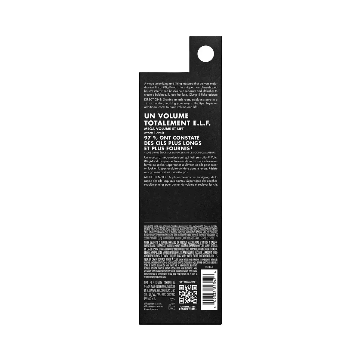 e.l.f. Big Mood Mega Volume & Lifting Mascara, Deep Brown 10ml (0.30 fl Oz) | Hourglass Brush for Bold, Lifted Lashes - view 8