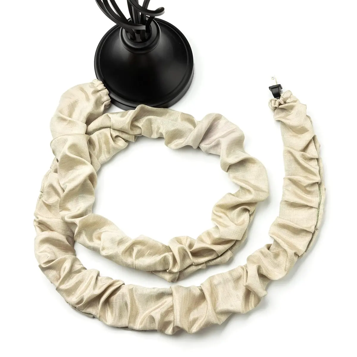 ELFCAB Fabric Cord Cover & Chandelier Chain Cover, Grey, 2 Pcs | Decorative Cable Sleeves for Home & Office - view 4