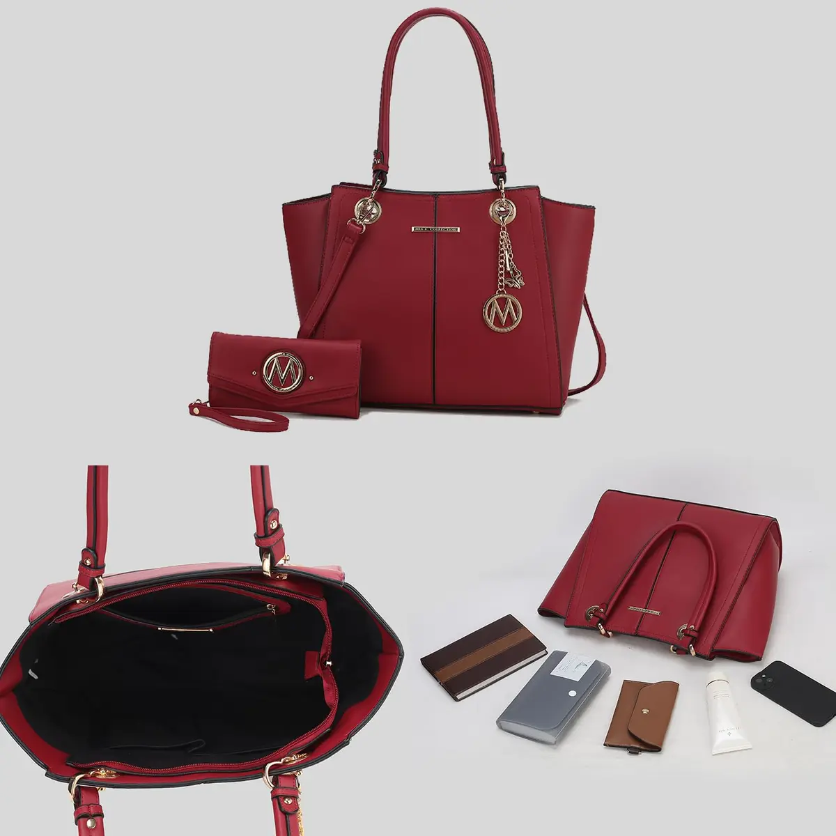 J'OMOR BY MIA Vegan Leather Tote Bag with Wallet | Spacious, Elegant & Durable - view 6