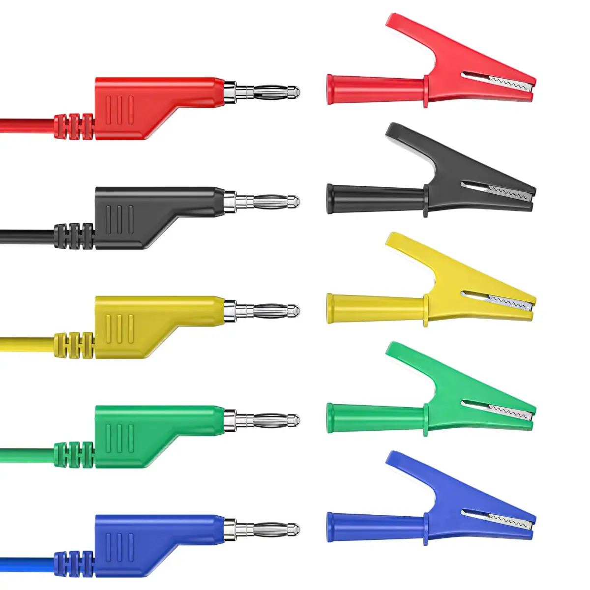 Goupchn 15PCS Stackable Banana Plug Test Leads with Alligator Clips 1m (3.3ft) | 1000V 15A | 5 Colors - view 5