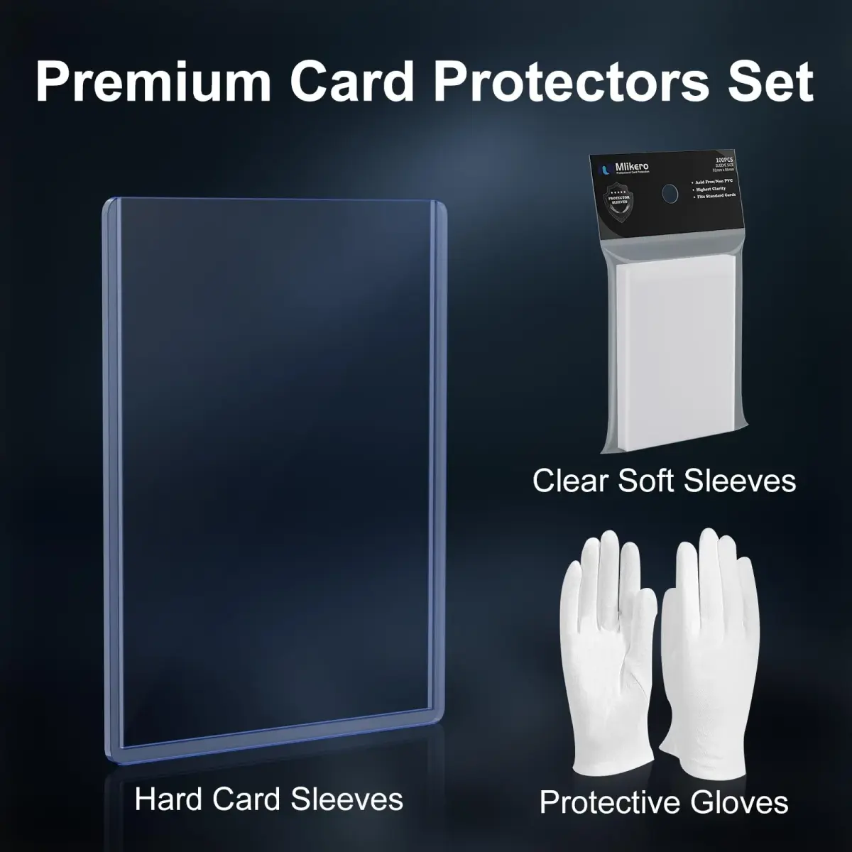 Mlikero 400 Card Sleeves Set: 200 Hard Plastic + 200 Soft Sleeves | Protects Standard 2.5"x3.5" Cards - view 4