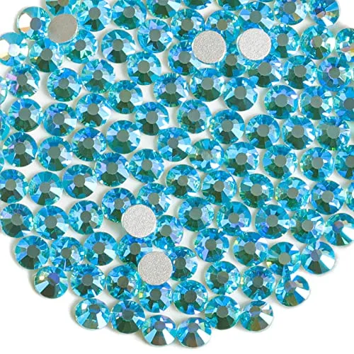 BEADSLAND Flat Back Crystal Rhinestones SS3 (1.2-1.4mm) | 1440pcs Aquamarine AB Craft Gems - main product image