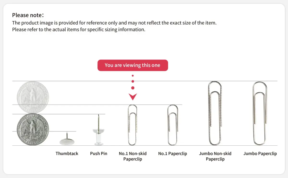 PAPERPAL Non-Skid Paper Clips 33mm (1-2/7") Silver | 600 Count Bulk Pack for Office, School, DIY - view 8