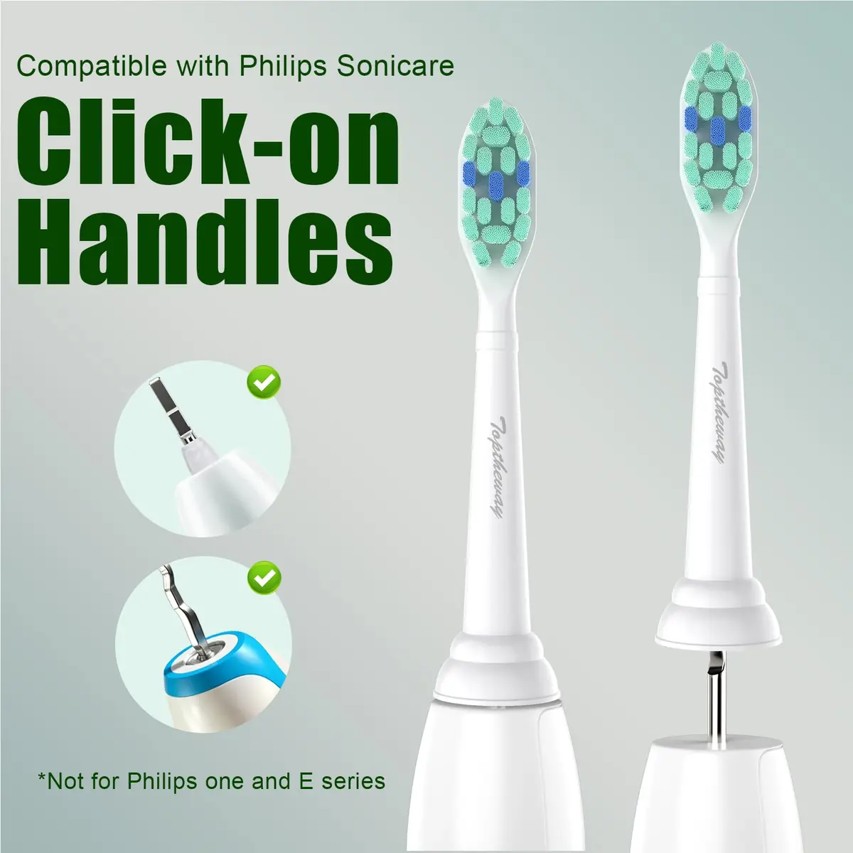 toptheway Toothbrush Replacement Heads Compatible with Philips Sonicare 10 Pack | Plaque Control & Gentle Bristles - view 2