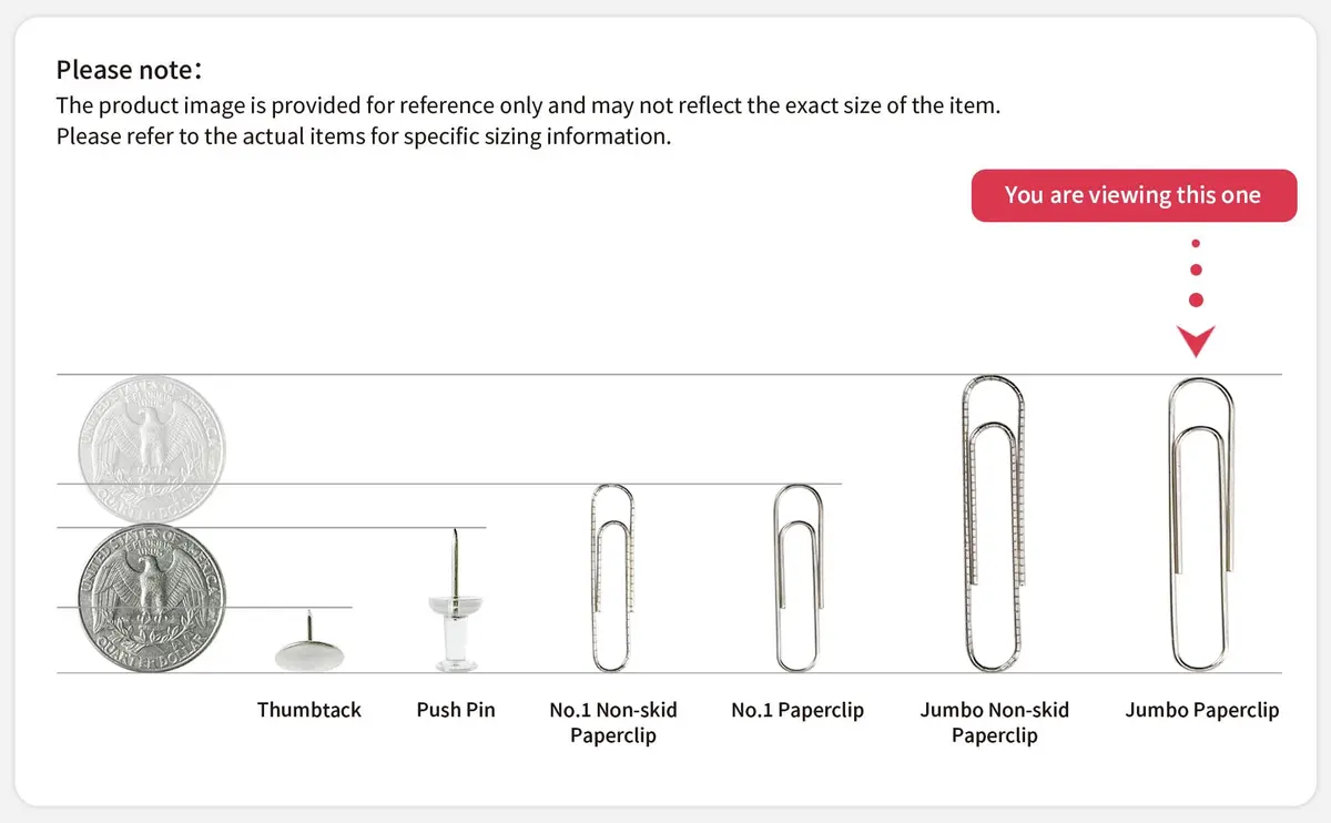 PAPERPAL Jumbo Smooth Paper Clips 50mm (2") 300 Count | Strong Grip, Anti-Rust Finish - view 7