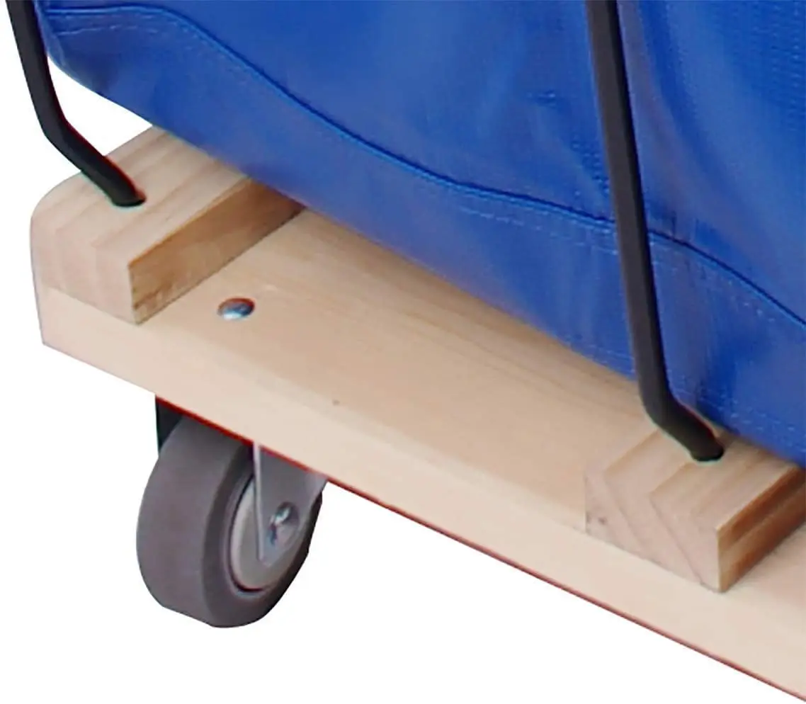 HIGOOD Vinyl Basket Truck, 16 Bushel Capacity, Blue | Industrial Material Transport Cart with Removable Liner - view 4