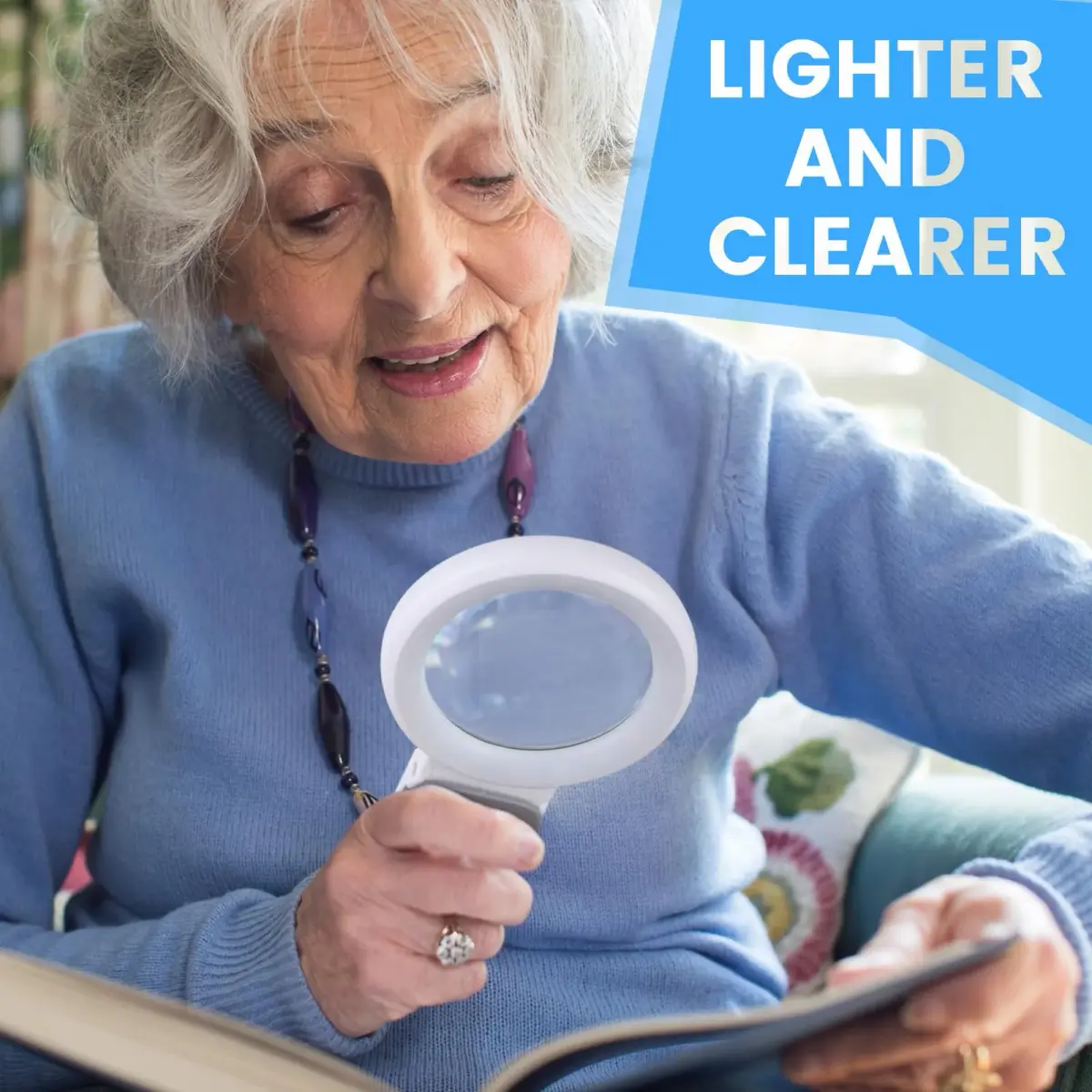 KIBTOY White Magnifying Glass with Light and Stand 3X Magnification | 8 cm (3.2 inch) Glass Lens - view 7