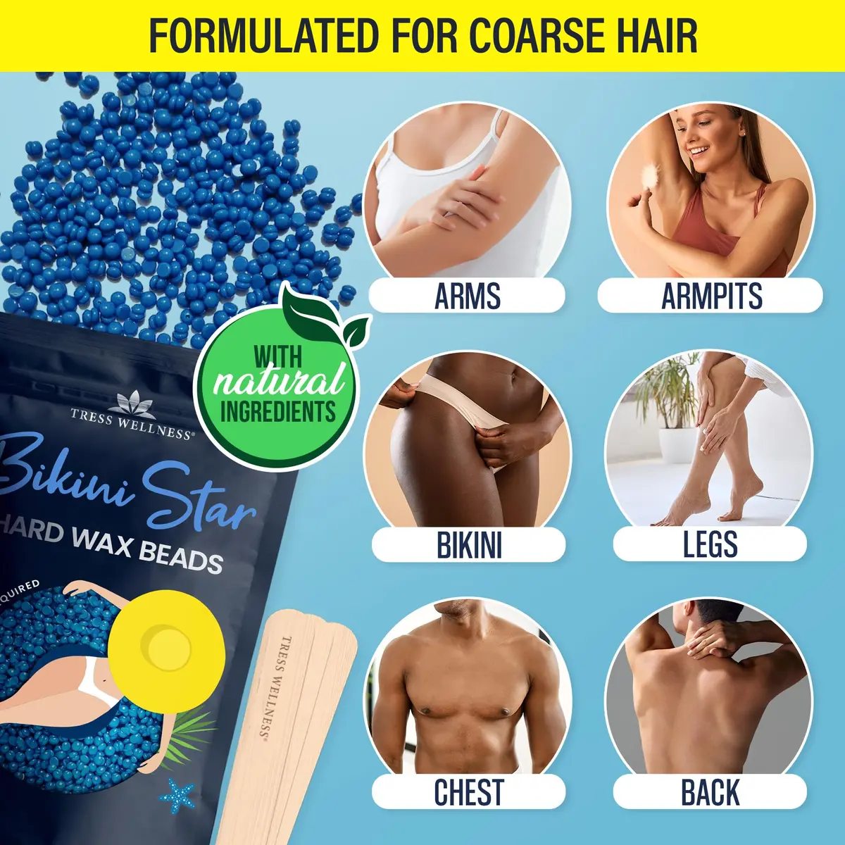 Tress Wellness Bikini Star Hard Wax Beads 544g (19.2 Oz) | Award Winning for Coarse Hair Removal - view 3