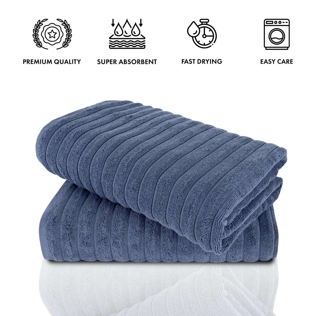 Classic Turkish Towels CTT - Premium 2 Piece Jumbo Bath Sheets 40"x65" | 100% Turkish Cotton Ultra Absorbent - view 5
