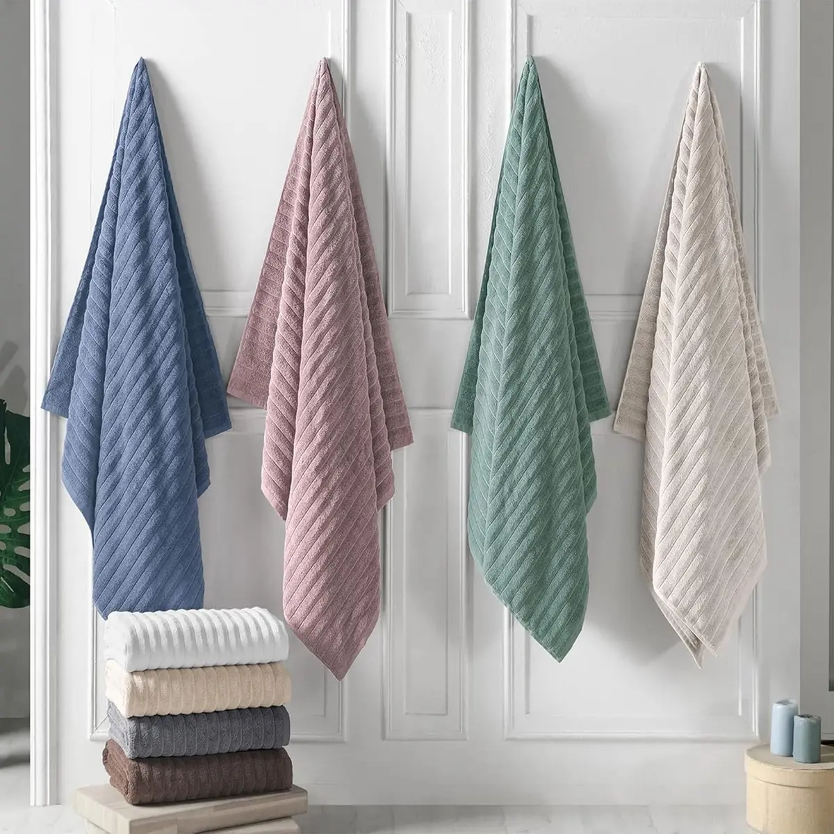 Classic Turkish Towels CTT - Premium 2 Piece Jumbo Bath Sheets 40"x65" | 100% Turkish Cotton Ultra Absorbent - view 6