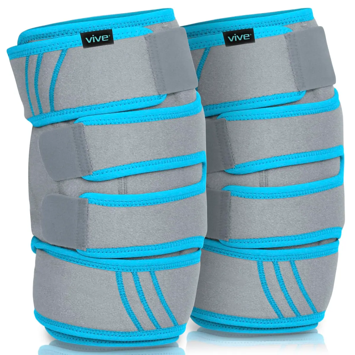 Vive Knee Ice Pack Wrap (2 Pack) - Cold/Hot Gel Compression Brace for Pain Relief - main product image