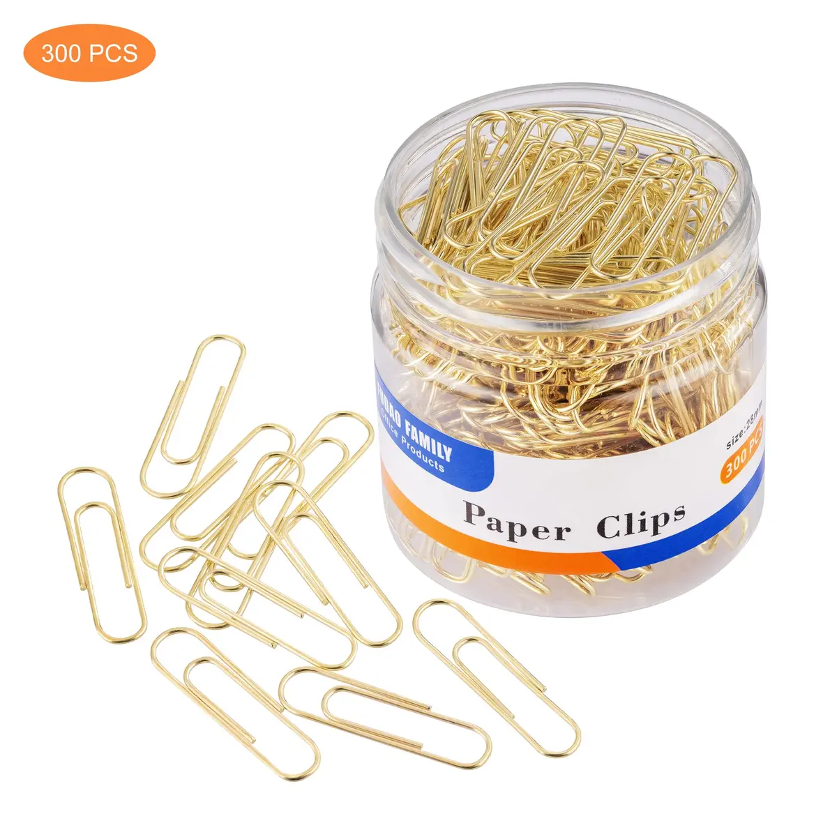 FUDAO FAMILY Gold Paper Clips 300-Count 1.1 Inch (28mm) Small | Reusable Storage & Office Use - view 4