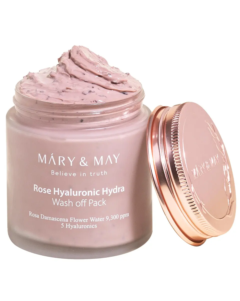 Mary&May Vegan Rose Hyaluronic Wash-Off Clay Mask 4.23 oz Hydrating & Pore Care for Normal, Oily Skin - main product image