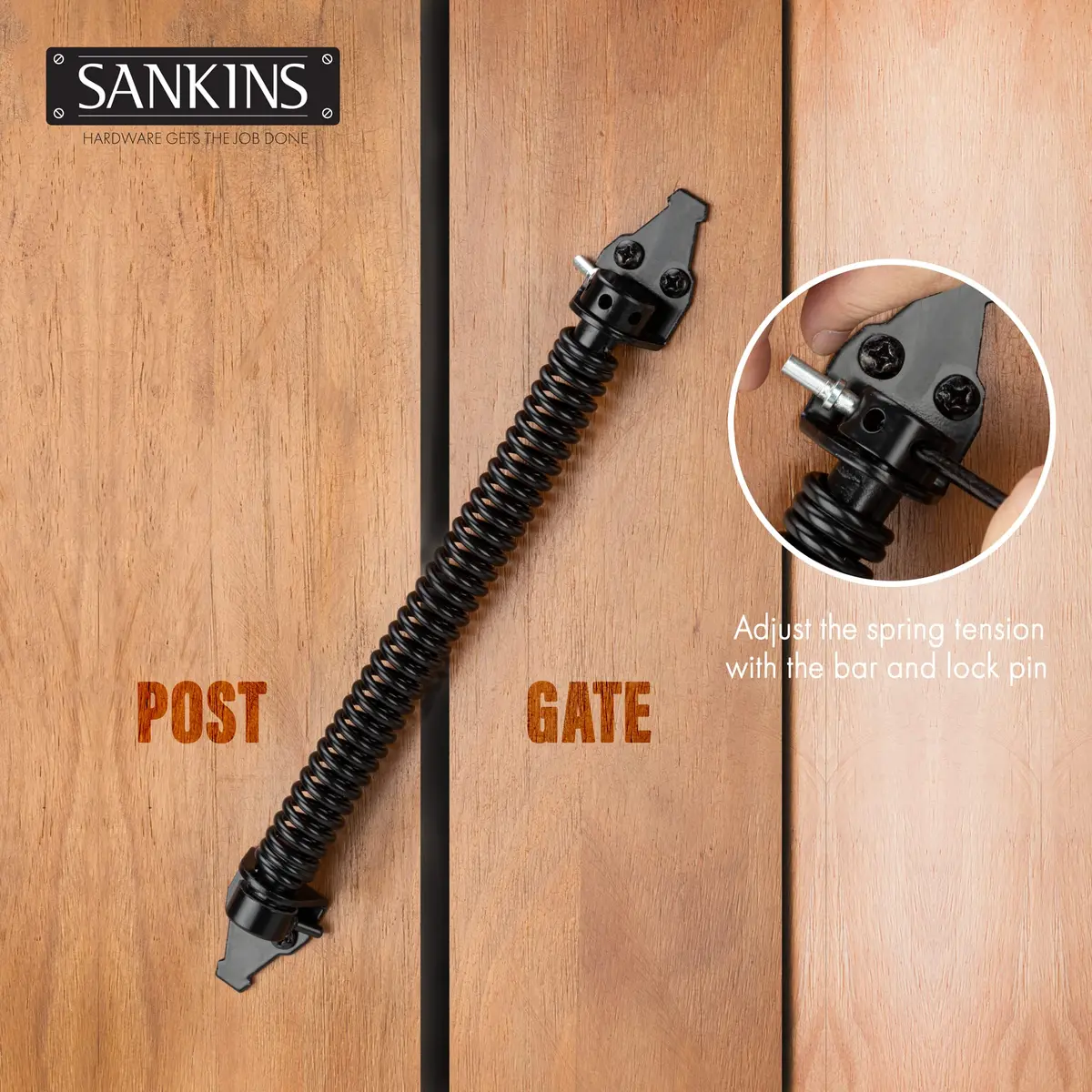 SANKINS 14" Gate Spring Self Closing, Adjustable Spring Gate Closer, 1pcs | Heavy Duty Outdoor Hardware - view 4