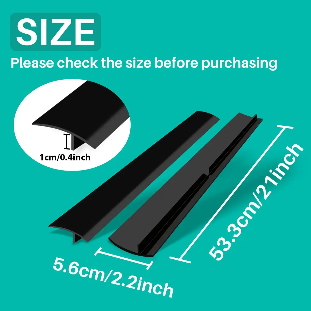 CARGEN 21 Inch Silicone Stove Counter Gap Cover Filler 2-Pack Black | Seals Gaps, Dishwasher Safe, Heat Resistant - view 7