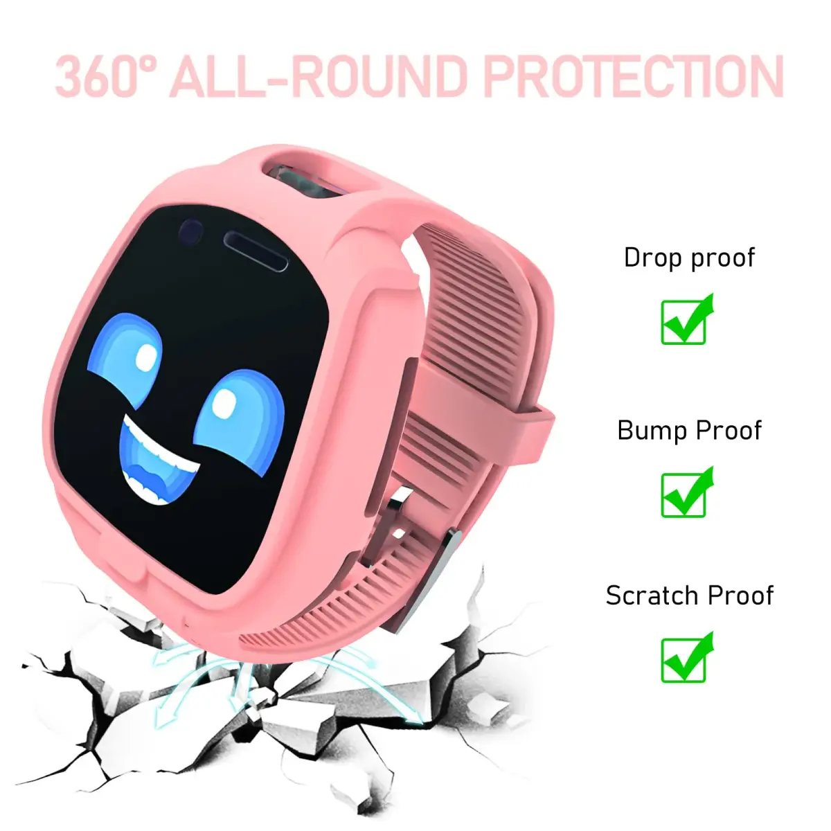 Polyjoy Pink Silicone Sport Band with Case for Little Tikes Tobi 1 2 Robot Smartwatch | 22mm Width - view 2