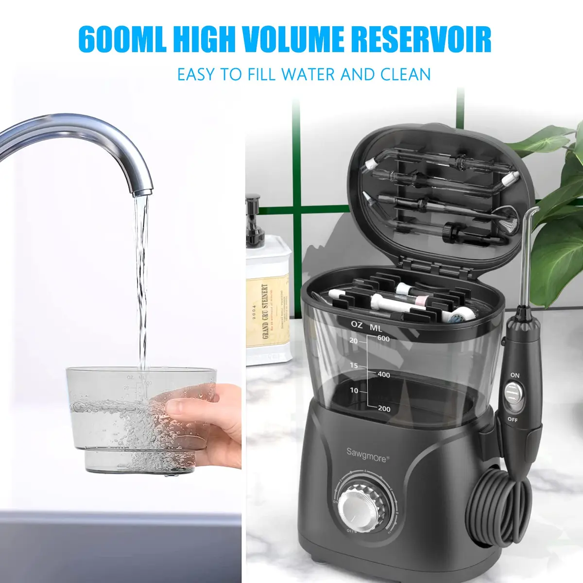 Sawgmore Water Dental Flosser 600ML Electric Oral Irrigator | Deep Clean & Gums Care - view 7